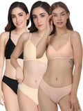 Padded Bra Panty Set (Pack Of 3)