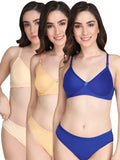 Padded Bra Panty Set (Pack Of 3)