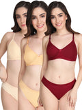 Padded Bra Panty Set (Pack Of 3)