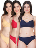 Padded Bra Panty Set (Pack Of 3)
