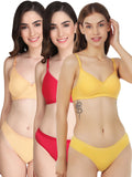 Padded Bra Panty Set (Pack Of 3)
