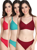 Padded Bra Panty Set (Pack Of 3)
