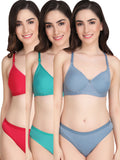 Padded Bra Panty Set (Pack Of 3)