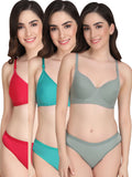 Non Padded Bra Panty Set (Pack Of 3)