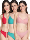 Padded Bra Panty Set (Pack Of 3)