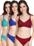 Padded Bra Panty Set (Pack Of 3)