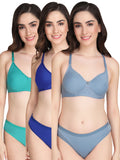 Padded Bra Panty Set (Pack Of 3)
