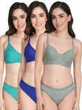 Non Padded Bra Panty Set (Pack Of 3)