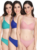 Padded Bra Panty Set (Pack Of 3)