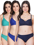 Padded Bra Panty Set (Pack Of 3)