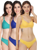 Padded Bra Panty Set (Pack Of 3)