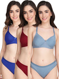Padded Bra Panty Set (Pack Of 3)