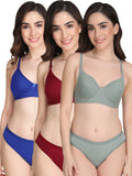 Non Padded Bra Panty Set (Pack Of 3)