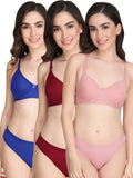 Padded Bra Panty Set (Pack Of 3)
