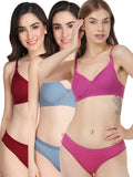 Padded Bra Panty Set (Pack Of 3)