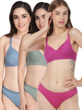 Padded Bra Panty Set (Pack Of 3)