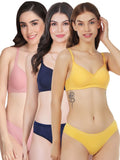 Padded Bra Panty Set (Pack Of 3)