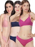 Padded Bra Panty Set (Pack Of 3)