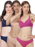 Padded Bra Panty Set (Pack Of 3)