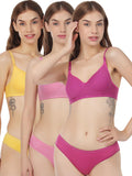 Padded Bra Panty Set (Pack Of 3)