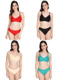 Padded Bra Panty Set (Pack Of 4)