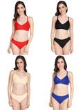 Padded Bra Panty Set (Pack Of 4)