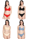 Padded Bra Panty Set (Pack Of 4)