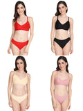 Padded Bra Panty Set (Pack Of 4)