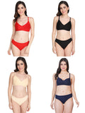 Padded Bra Panty Set (Pack Of 4)