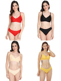 Padded Bra Panty Set (Pack Of 4)