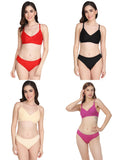 Padded Bra Panty Set (Pack Of 4)