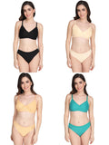 Padded Bra Panty Set (Pack Of 4)