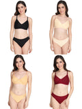 Padded Bra Panty Set (Pack Of 4)