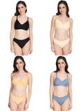 Padded Bra Panty Set (Pack Of 4)