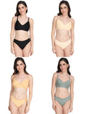 Padded Bra Panty Set (Pack Of 4)