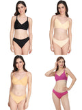 Padded Bra Panty Set (Pack Of 4)