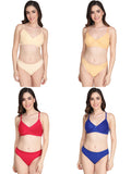 Padded Bra Panty Set (Pack Of 4)