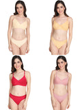 Padded Bra Panty Set (Pack Of 4)