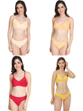Padded Bra Panty Set (Pack Of 4)