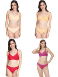 Padded Bra Panty Set (Pack Of 4)