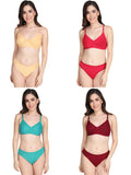 Padded Bra Panty Set (Pack Of 4)