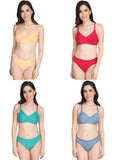 Padded Bra Panty Set (Pack Of 4)