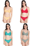 Non Padded Bra Panty Set (Pack Of 4)