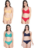 Padded Bra Panty Set (Pack Of 4)