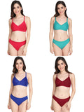 Padded Bra Panty Set (Pack Of 4)