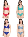 Padded Bra Panty Set (Pack Of 4)