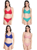 Padded Bra Panty Set (Pack Of 4)