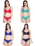 Padded Bra Panty Set (Pack Of 4)