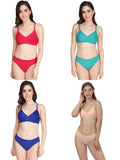 Padded Bra Panty Set (Pack Of 4)