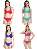 Padded Bra Panty Set (Pack Of 4)